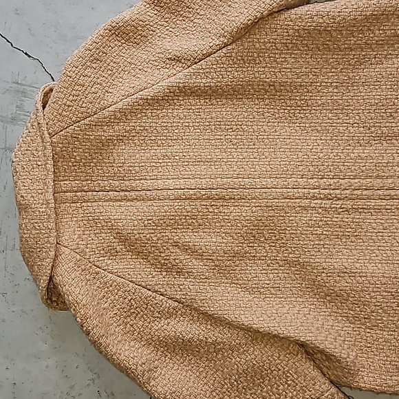 Vintage camel neutral tan brown 3/4 sleeve button coat SEARS medium - Picture 8 of 10